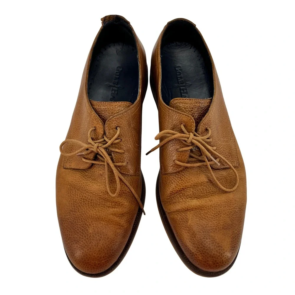 Cole Haan Williams Derby‎ Shoes Mens 9.5 M Tan Pebbled Leather Plain Toe C11332